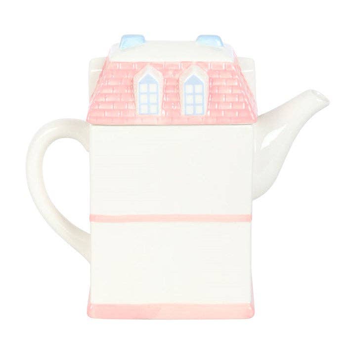Pastel huis theepot