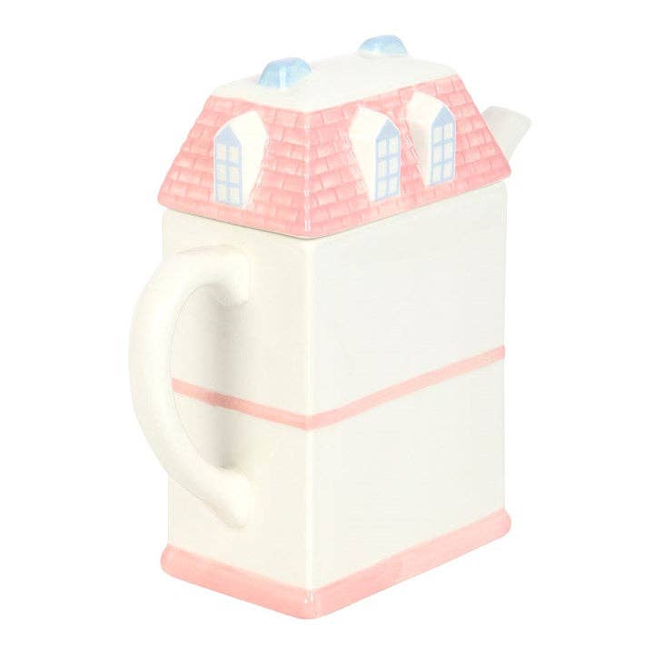 Pastel huis theepot