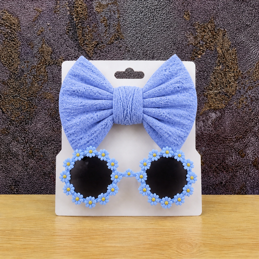 Kinderzonnebril & Haarband Sunshine Blauw